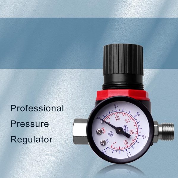 Paint spray guns，1.4mm 600ml&0.8mm 125ml Automotive Paint Gun with Locking Air Pressure Regulator Gauge Paint Sprayer Gun for Car Painting - Image 2